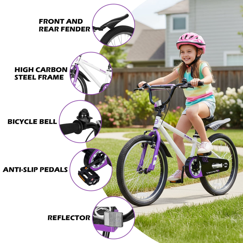 Hykolity Kids Bikes, 16 Inch BMX Style Boy's Bicycle Ages 4-6 Years Old, Kids Bicycle for Boys Girls with Training Wheels, Adjustable Seat, Front and Rear Fender, Black