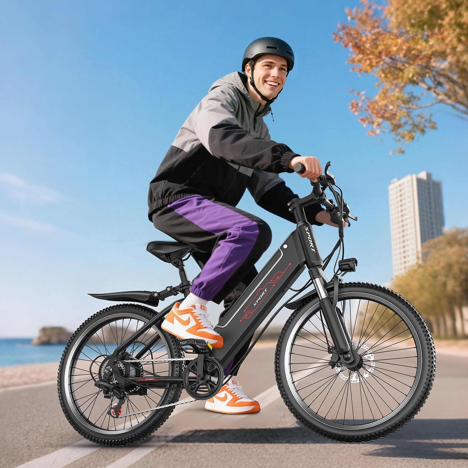 F26-1500W Off-Road Electric Bike, 26 Tire 55 Miles Electric Bike ,48V 10.5 Internal Battery, Top Speed 30MPH, Professional 7 Speed ，Adult electric bicycle，UL2849