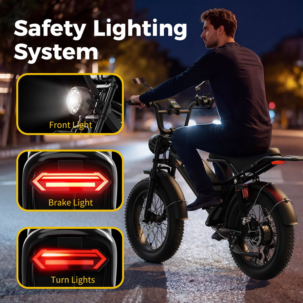Jasion YR16 Electric Bike for Adults, 500W Motor 48V 12.5AH Removable Battery E-Mountain Bike, 16 Fat Tire Off-Road Electric Dirt Bike, 55 Miles Ebike for Teens, UL2849