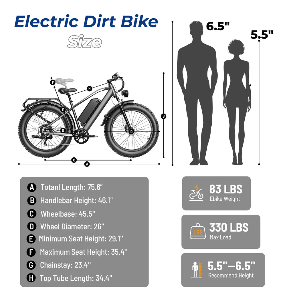 YareYi Electric Bike for Adults 26, 2000W Peak E-Mountain Bicycle, 28MPH Fat Tire Ebike, 48V 15Ah Removable Battery, 7 Speed and Front Suspension with Rear Rack UL2849