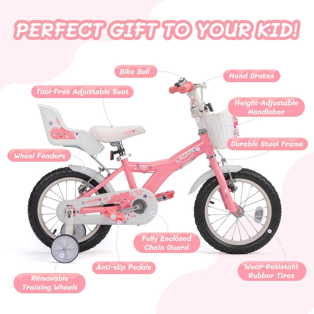 Ktaxon Kids Bike for Ages 2-5 Years Old, 12 Inches Kid's Bikes with Training Wheels, Children Bicycle for Boys Girls, Easy to Assemble, Learning to Ride, Blue