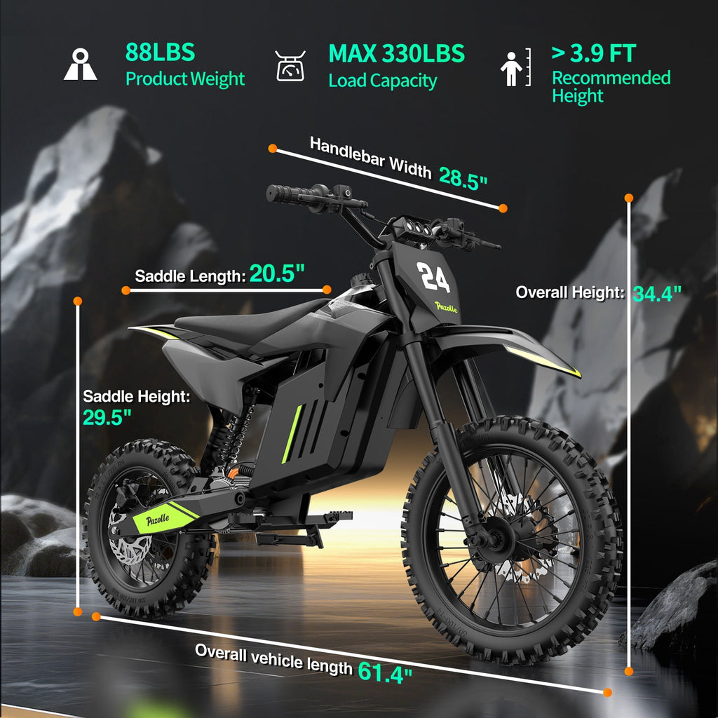Electric Dirt Bike for Adults/Teens,Peak 2600W,Anti Theft Alarm Electric Motorcycle,60V 23AH,Max 100 Miles Removabale Battery,14/12 Tire Mountain Bike UL2849