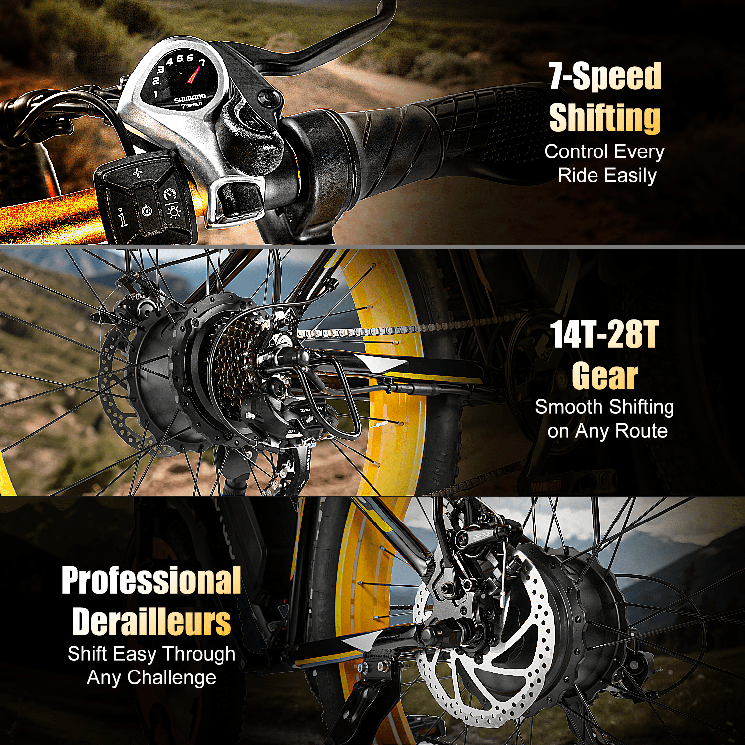 EOEOTWO 1500W Electric Mountain Bike for Adults,48V 15Ah Removable Battery 60Miles Longe Range, 34MPH Fast Cruiser Ebike, 26'' Fat Tire All-Terrain E-Bicycle with LED Display UL2849