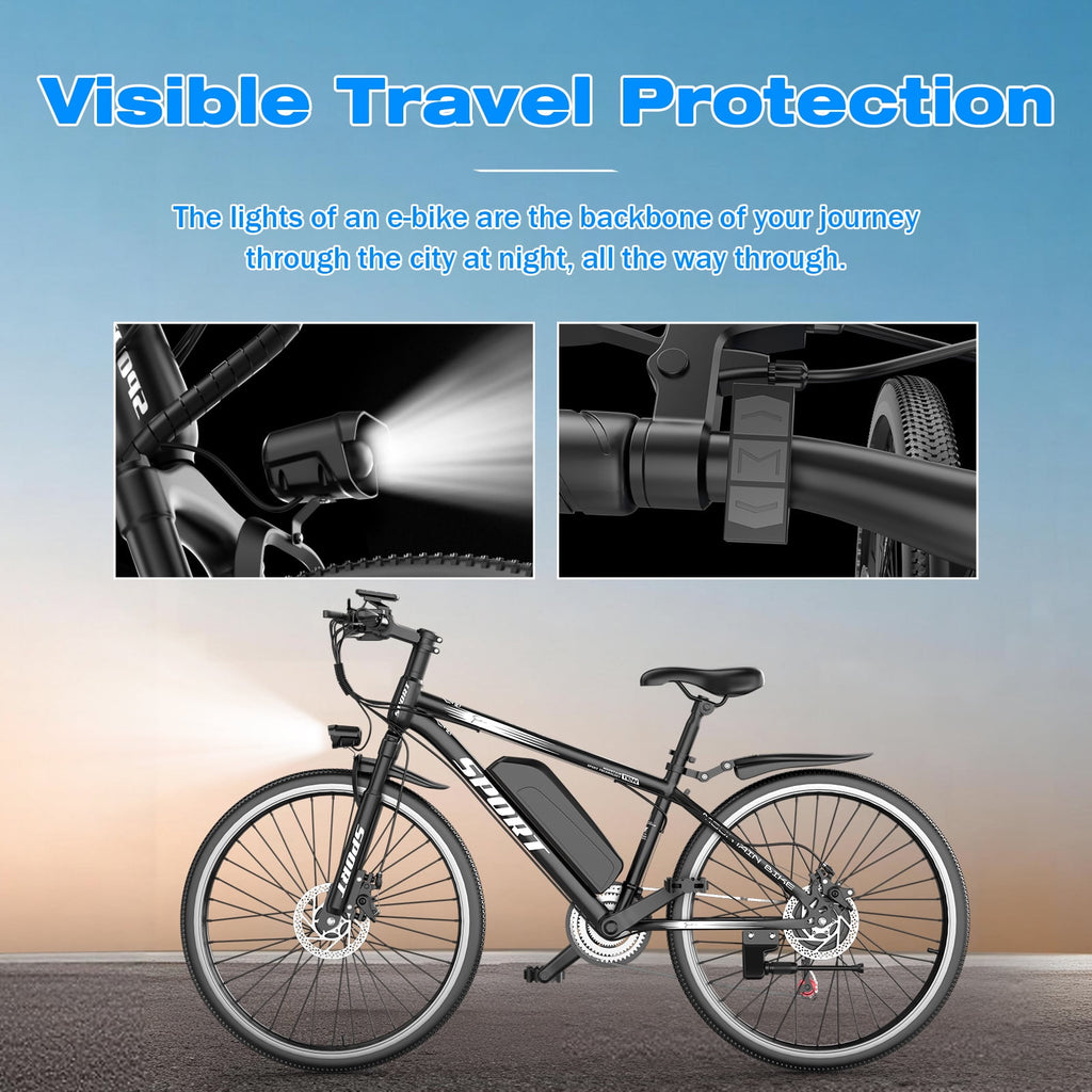 1200W Adult Electric Mountain Bike, 48V 10A Removable Battery-65 Miles, 26 Professional Shock Absorbing Tires,30MPH Off-Road Motorcycle,7 Speed Ebike,UL2849