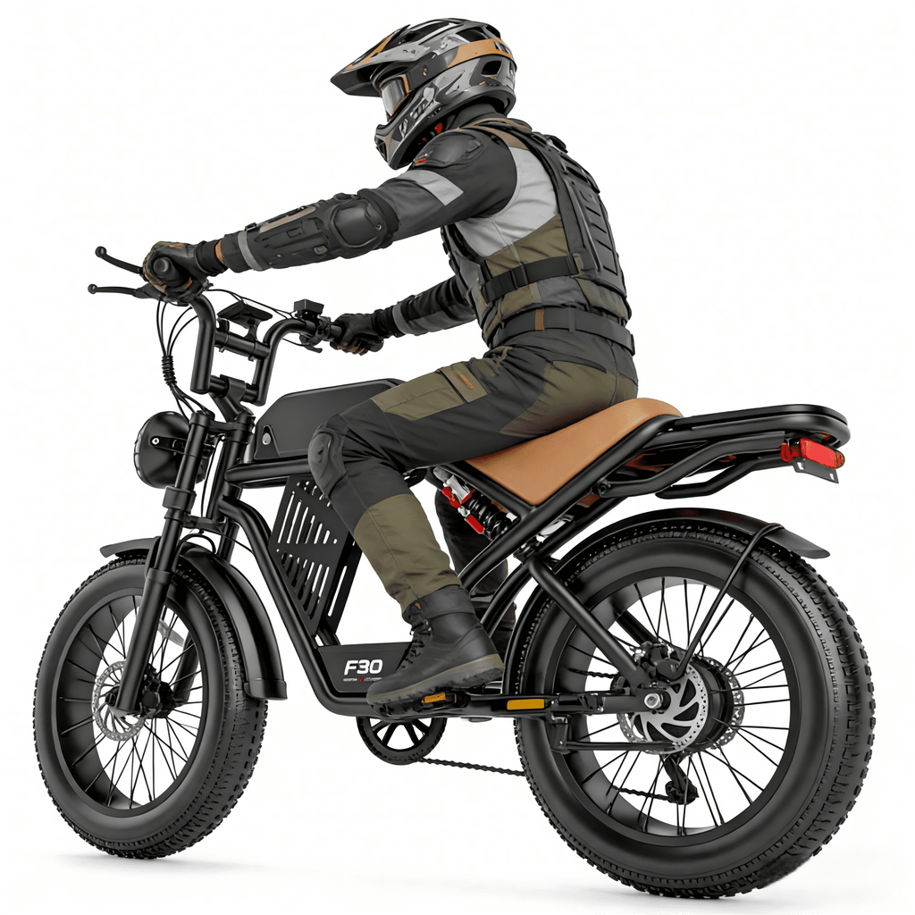 PostJoy F30 2500W Electric Bike, 48V20Ah Battery up to 50 Miles 7-Speed All-Terrain, 20-inch Fat Tire Full Suspension, off-Road Dirt Mountain Bike UL2849 Certified