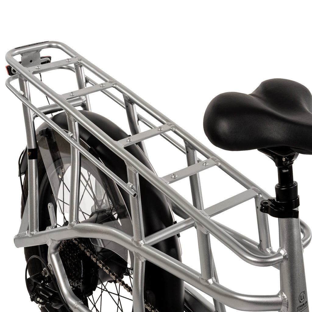 Buzz 24 Beekeeper 48V Electric Cargo Bike, Fits Riders 60+, Silver, Adult, Unisex