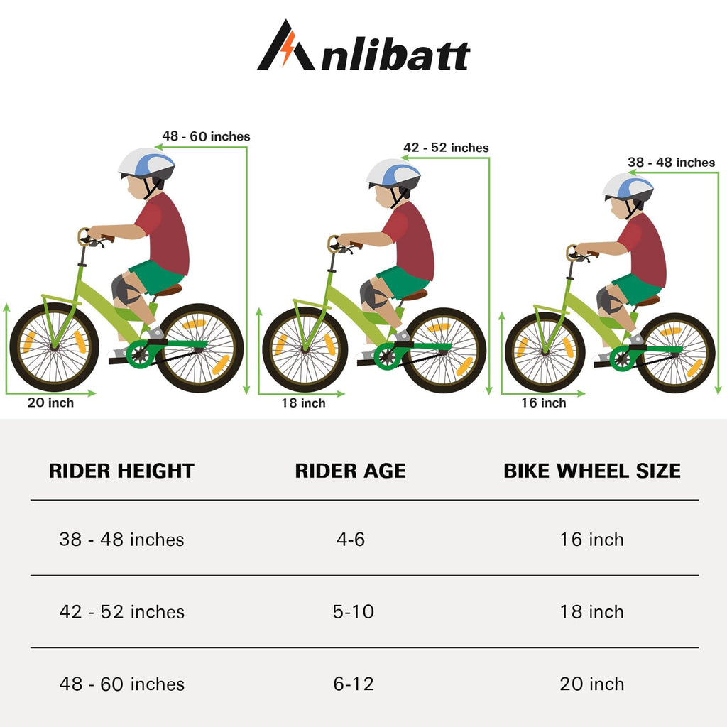 Anlibatt Kids Bike Boy Bicycle 16 inch for Children Age 4-6 Years Old Height 38-48 in Toddler Cycling Dual Hand Brakes Blue Sport Bikes