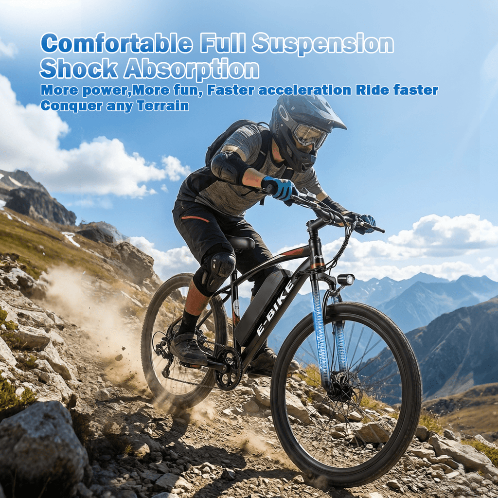 XKJ Electric Bike for Adults with 1000W Brushless Motor,25MPH,Commuting Electric Mountain Bike with 720Wh Removable Battery,7-Speed, 26 Tires, Full Suspension,Lightweight Ebike,40 Miles,UL2849