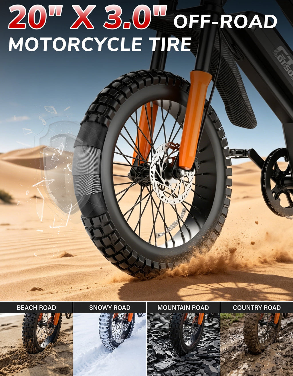 PostJoy F30 2500W Electric Bike, 48V20Ah Battery up to 50 Miles 7-Speed All-Terrain, 20-inch Fat Tire Full Suspension, off-Road Dirt Mountain Bike UL2849 Certified