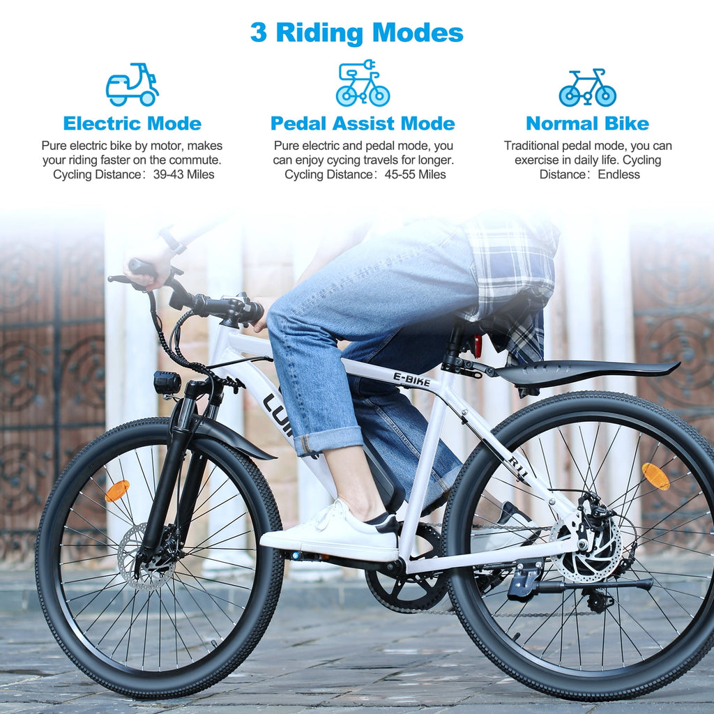VTOKW 500W Electric Bike for Adults, 26 Electric Bicycles, 36V 10.4Ah Battery, 20MPH Ebike, E-Bike UL2849