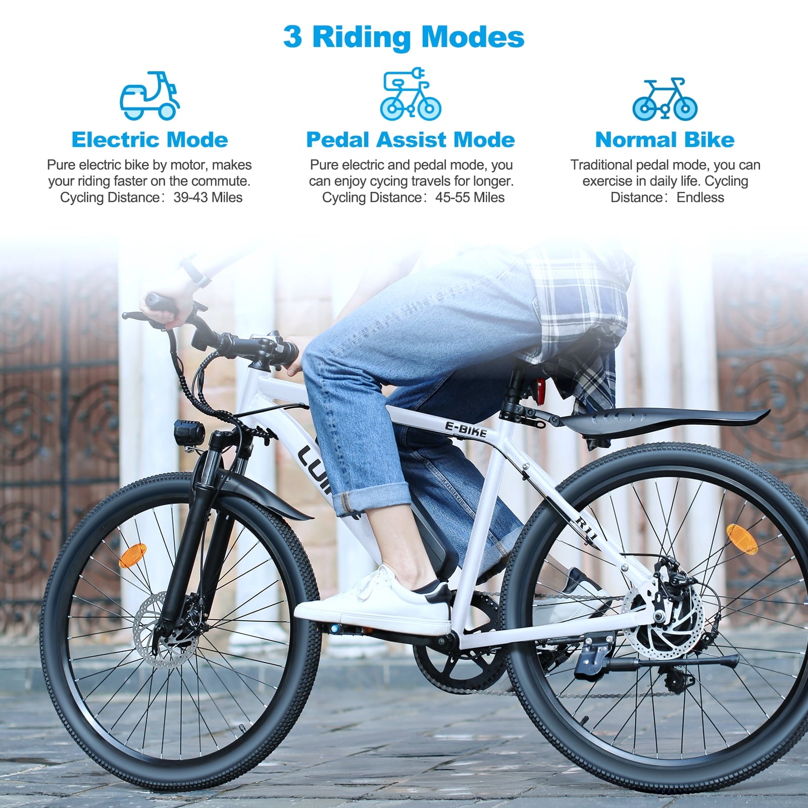 VTOKW 500W Electric Bike for Adults, 26 Electric Bicycles, 36V 10.4Ah Battery, 20MPH Ebike, E-Bike UL2849