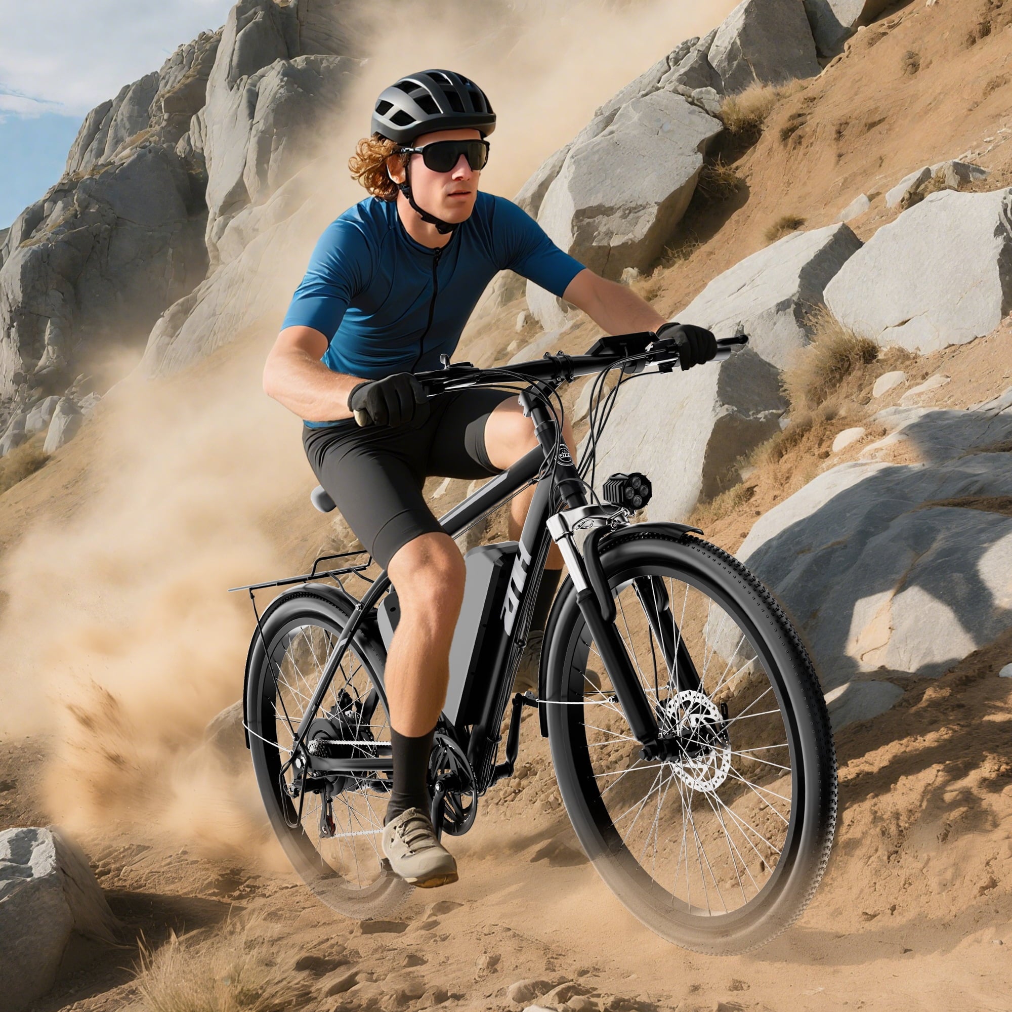 ZNH 1000w Peak Electric Bike for Adults – Electric Mountain Bike w 52V 13Ah Removable Battery ,26 off-road Ebike, Shimano 21-Speed, UL 2849，Black