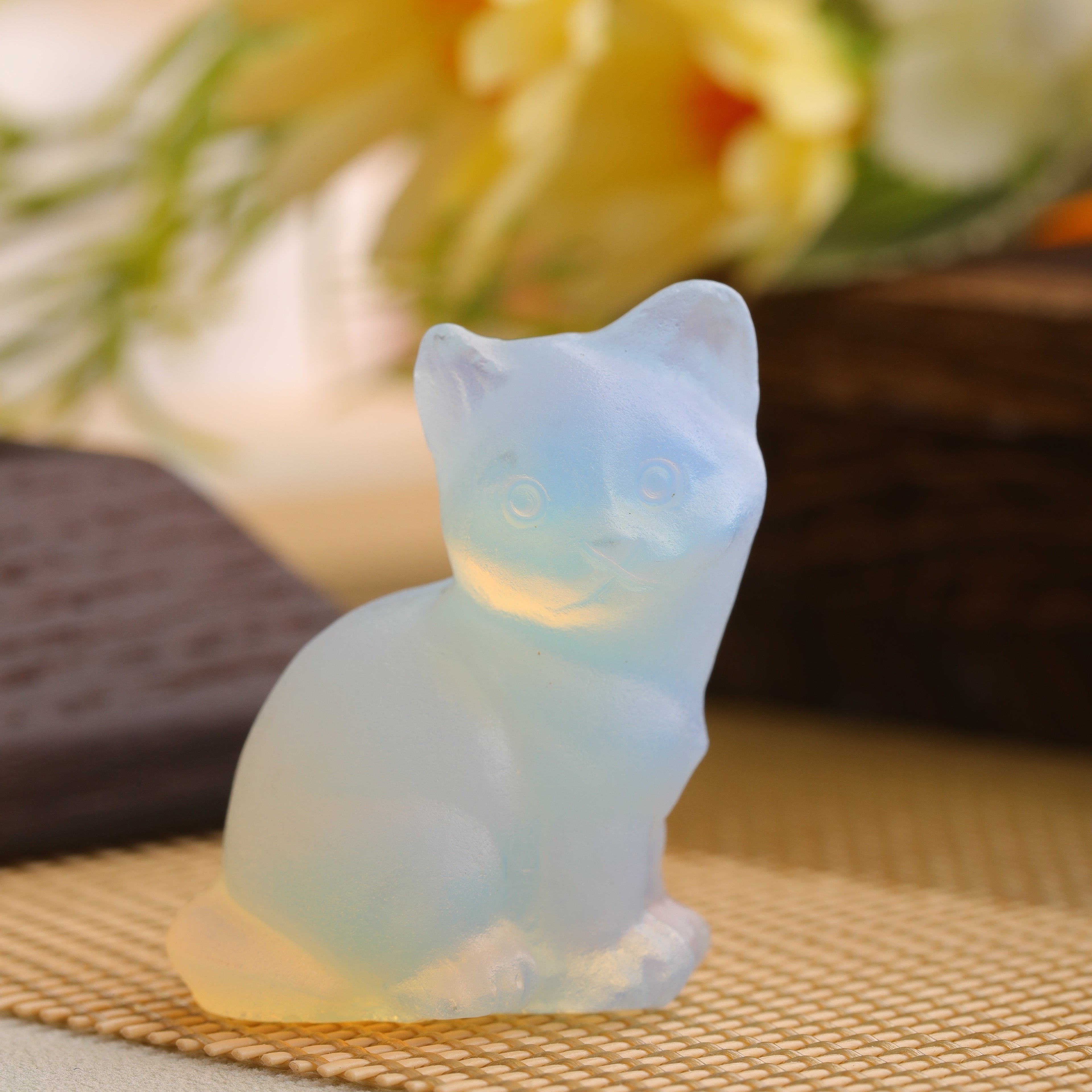 Cute Kitten Statues for Kitten Lovers and Collectibles,Cat Crystal Figurines