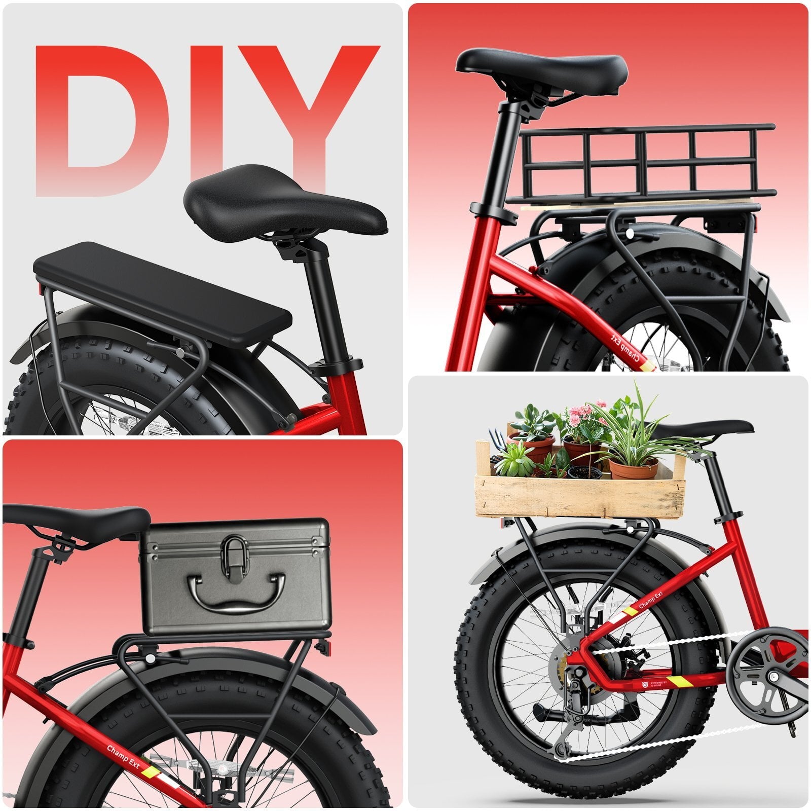 SISIGAD Electric Bike for Adults, 500W Peak 750W Battery Long Range, 20mph E Mountain Bike, 20×4.0 Fat Tire Ebike, Electric Bicycle 48V/10.4AH UL2849