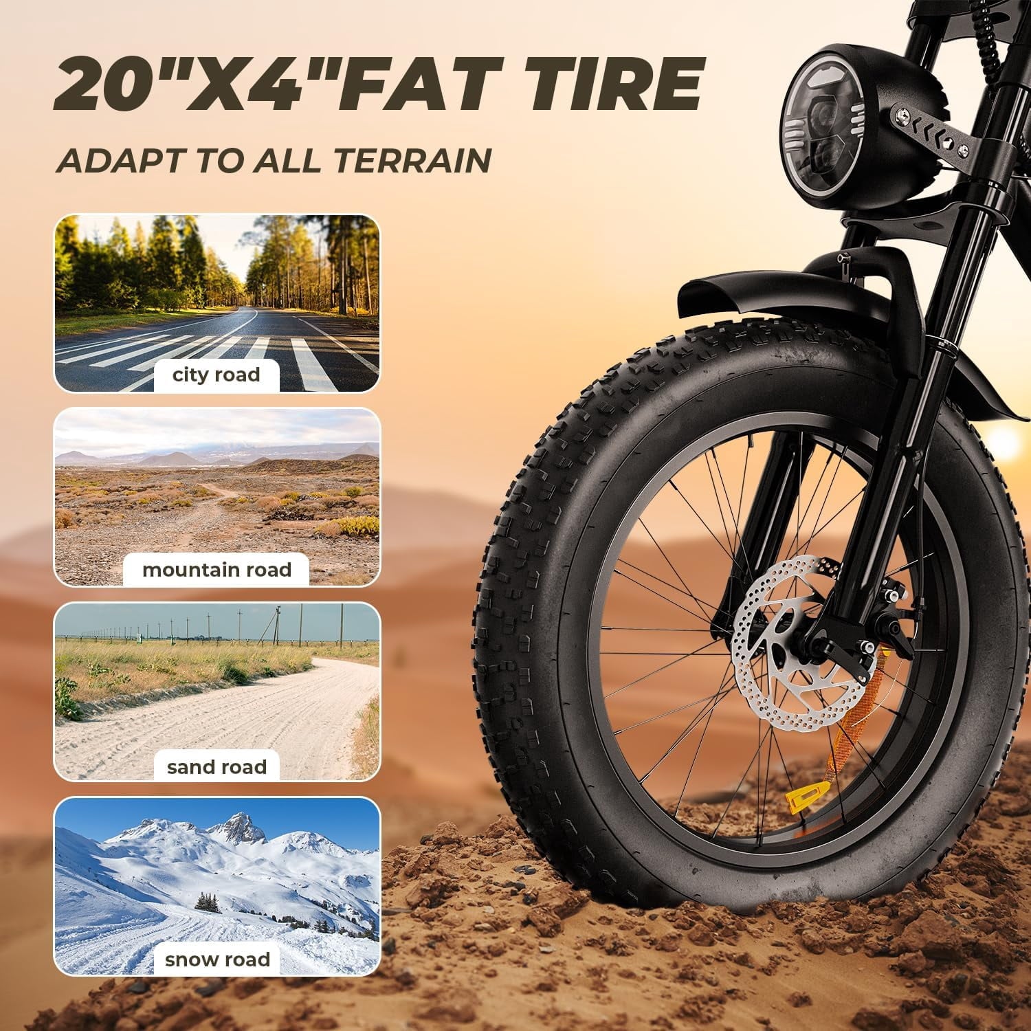 Electric Bike for Adults, 2200W, 35MPH & 75 Miles, 20x4 Fat Tire, 48V 15.6Ah Removable Battery, 7-Speed & 3 Modes, Full Suspension E Mountain Bike, UL 2849 Certified