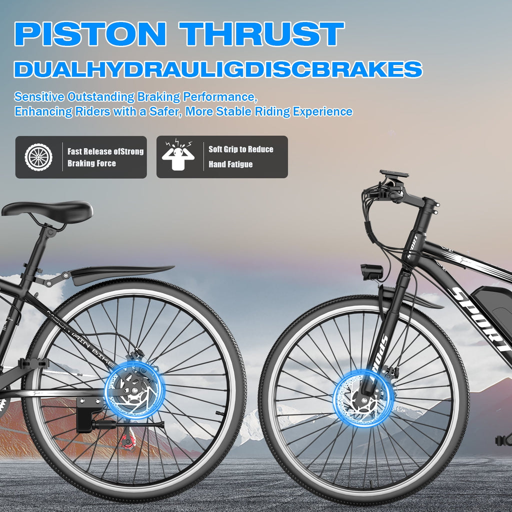 1200W Adult Electric Mountain Bike, 48V 10A Removable Battery-65 Miles, 26 Professional Shock Absorbing Tires,30MPH Off-Road Motorcycle,7 Speed Ebike,UL2849