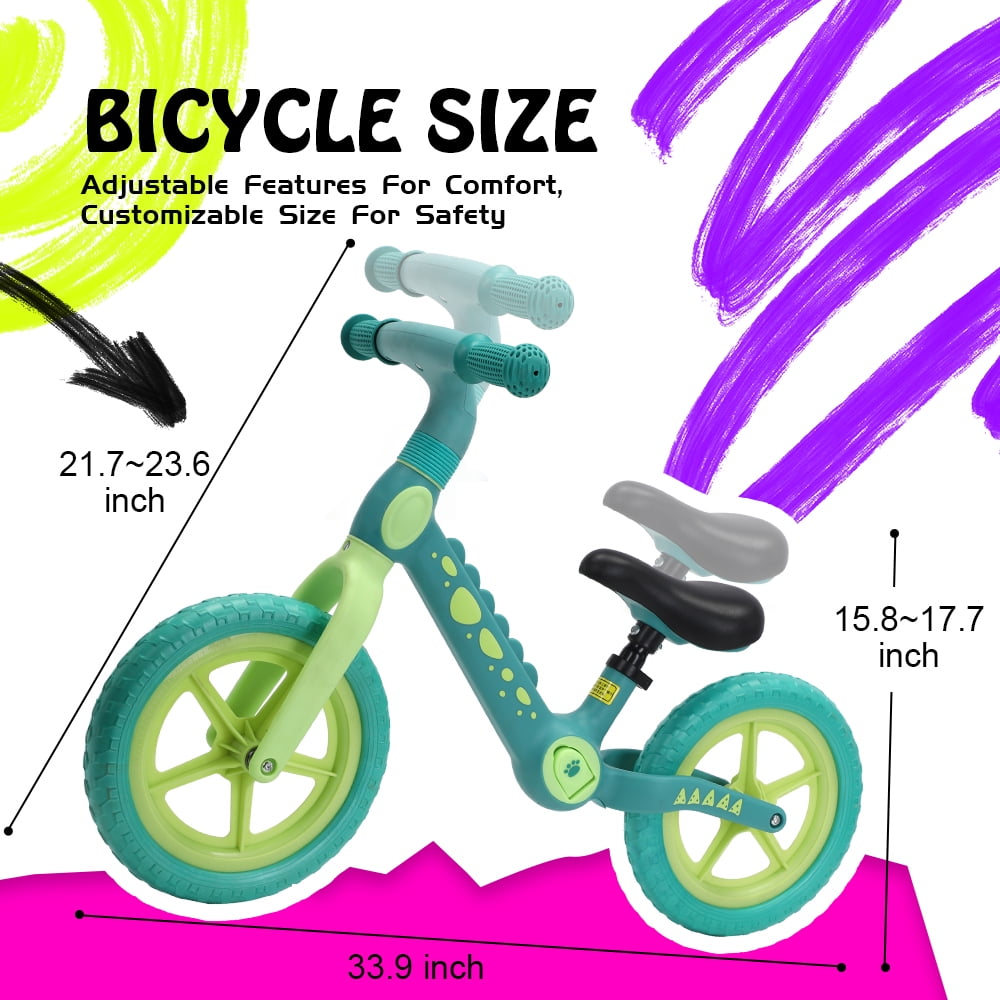 Hoverheart Dinosaur Balance Bike, No Pedal Kids Toys Baby Balance Bike Child Push Along Walking Bike (Blue)