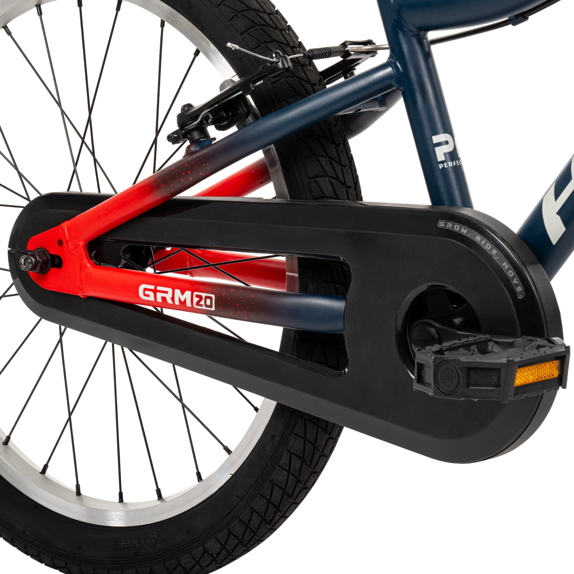 Huffy 20-Inch GRM Kids’ Bike, Perfect Fit Frame for a Natural Riding Position, Dual Braking System for Confident Control, Full Chainguard for Safety, Fits Riders 45–52 Tall, Blue