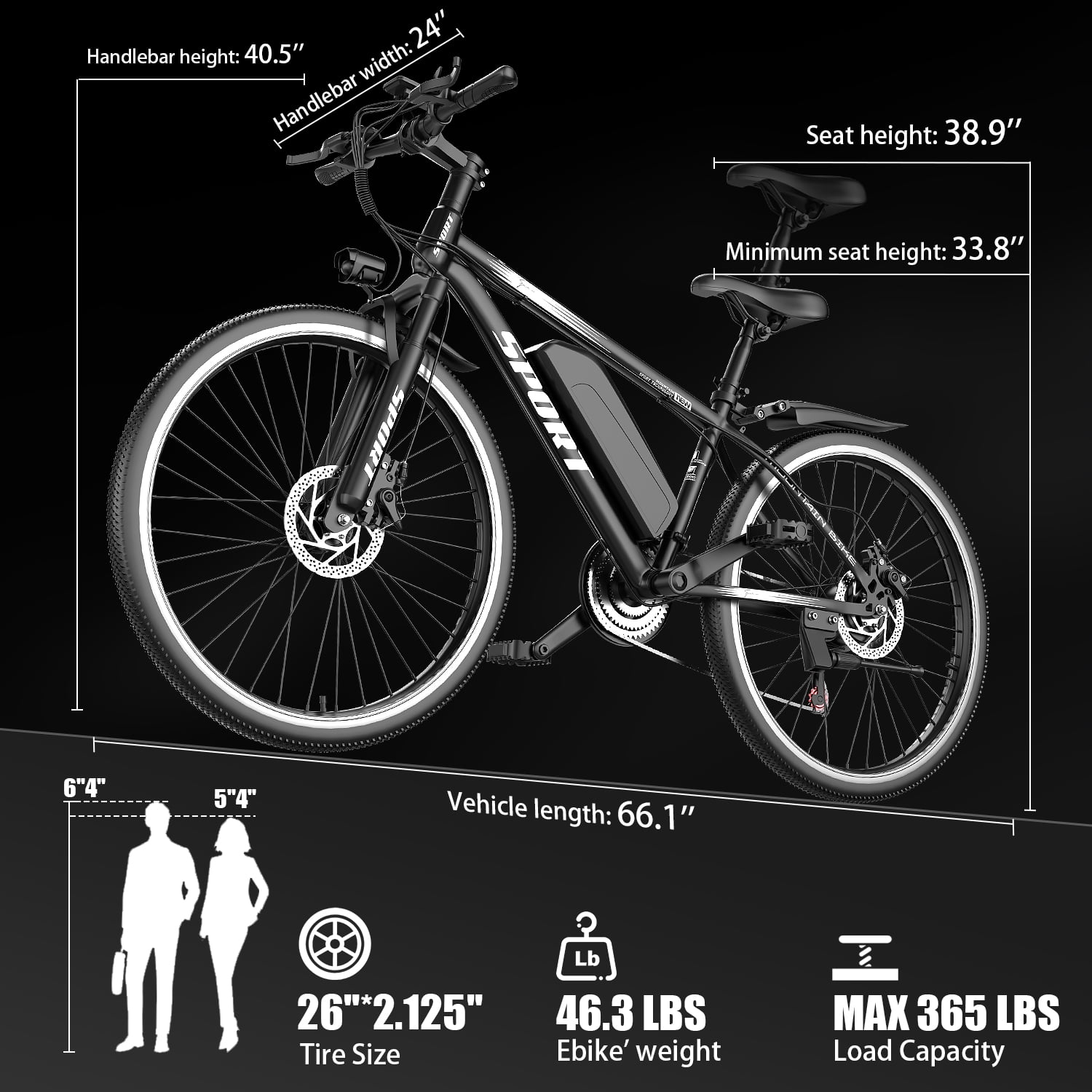 1200W Adult Electric Mountain Bike, 48V 10A Removable Battery-65 Miles, 26 Professional Shock Absorbing Tires,30MPH Off-Road Motorcycle,7 Speed Ebike,UL2849