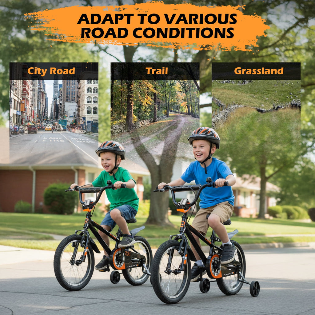 Anlibatt Kids Bike Boy Bicycle 16 inch for Children Age 4-6 Years Old Height 38-48 in Toddler Cycling Dual Hand Brakes Blue Sport Bikes
