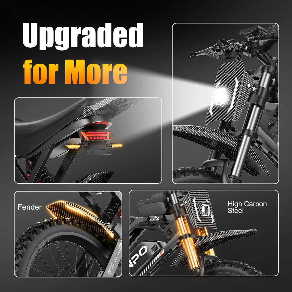 AONPO A20 Electric Bike for Adults, 20*4.0 Fat Tire E-Mountain Bicycle,Peak 1500W Motor 48V 18.2Ah 7-Speed E-Bike UL2849, LCD Display with NFC Unlock