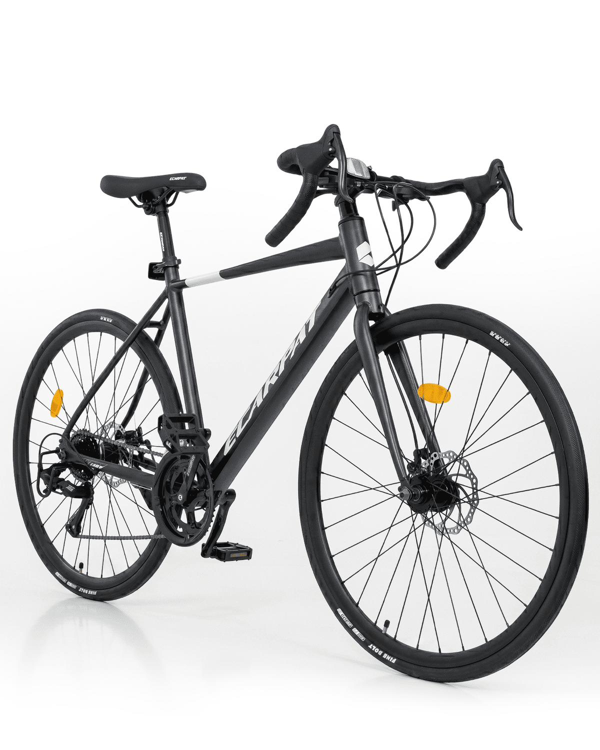 700C Road Bike 16 Speed, Sport Bike Performance Aluminum Road Bike, City Commuter Bicycle with Dual Disc Brakes, Lightweight Racing Bicycle for Men &Women, Cream