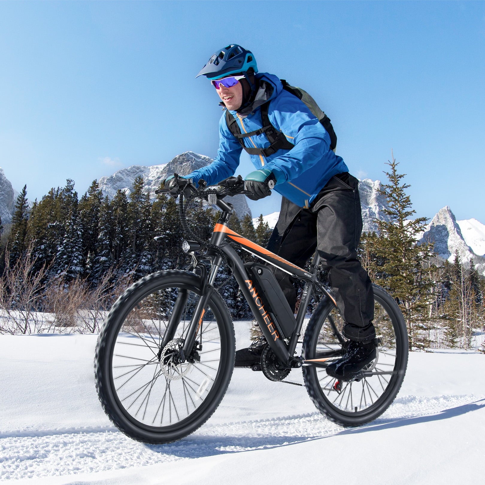 ANCHEER Electric Bike ,26 Electric Bike for Adults Electric Bicycles, 500W Electric Mountain Bike, 48V Commuter Ebike 48V Battery Ebike UL 2849, Lockable Suspension Fork, Shimano 21 Speed