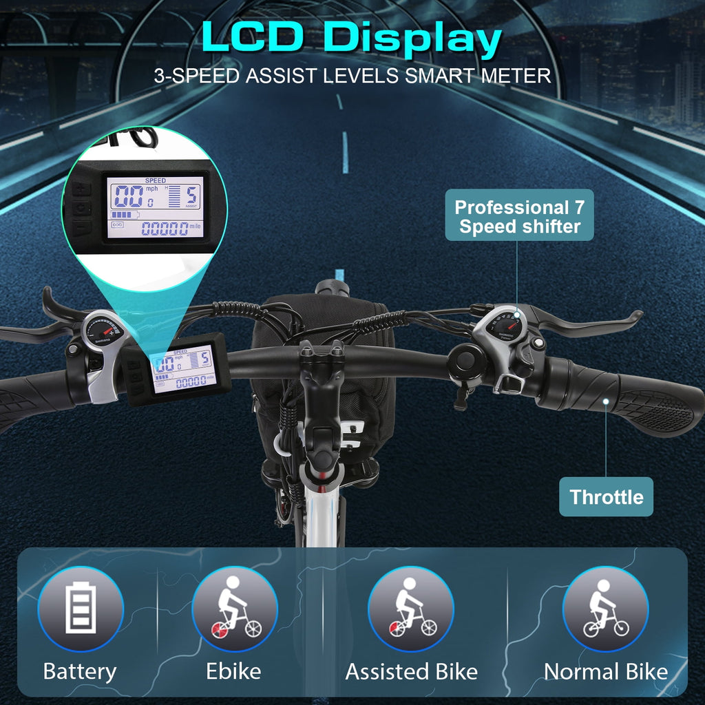 Vivi Electric Bike 26 City Commuter Electric Bike 48V 500W Step-Through Electric Bike 19.8MPH Electric Cruiser Bike Beach Bike with Cruise Control, UL2849 Certified