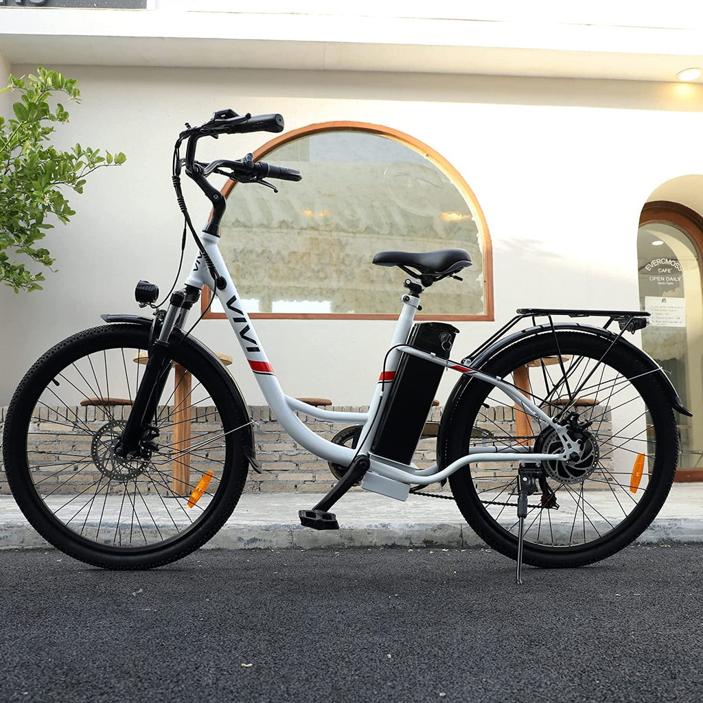 Vivi Electric Bike for Adults 26 Electric Cruiser Bike 48V 500W Step-Through Electric Bike 19.8MPH City Commuter Electric Bike with Cruise Control, UL2849 Certified