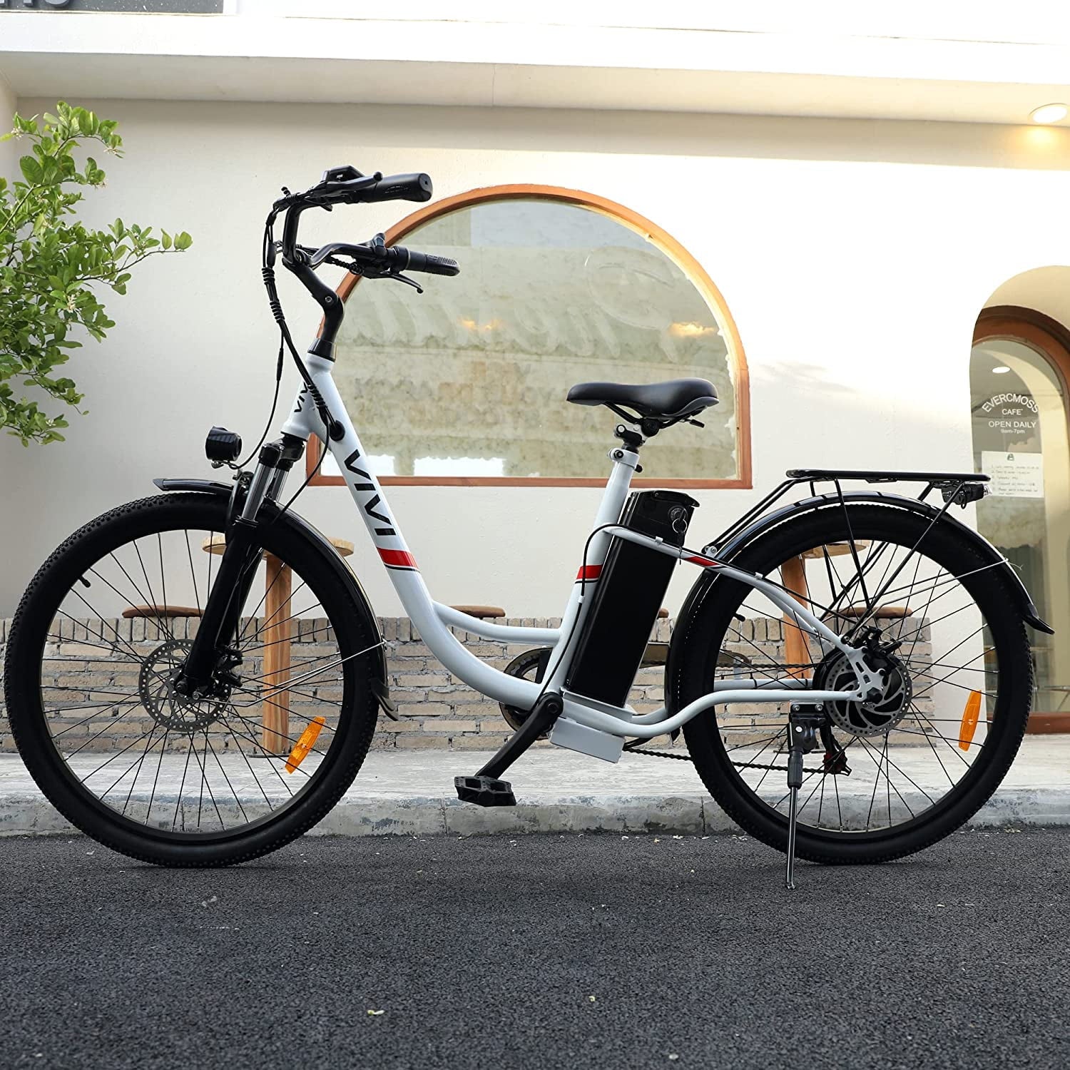 Vivi Electric Bike for Adults 26 Electric Cruiser Bike 48V 500W Step-Through Electric Bike 19.8MPH City Commuter Electric Bike with Cruise Control, UL2849 Certified