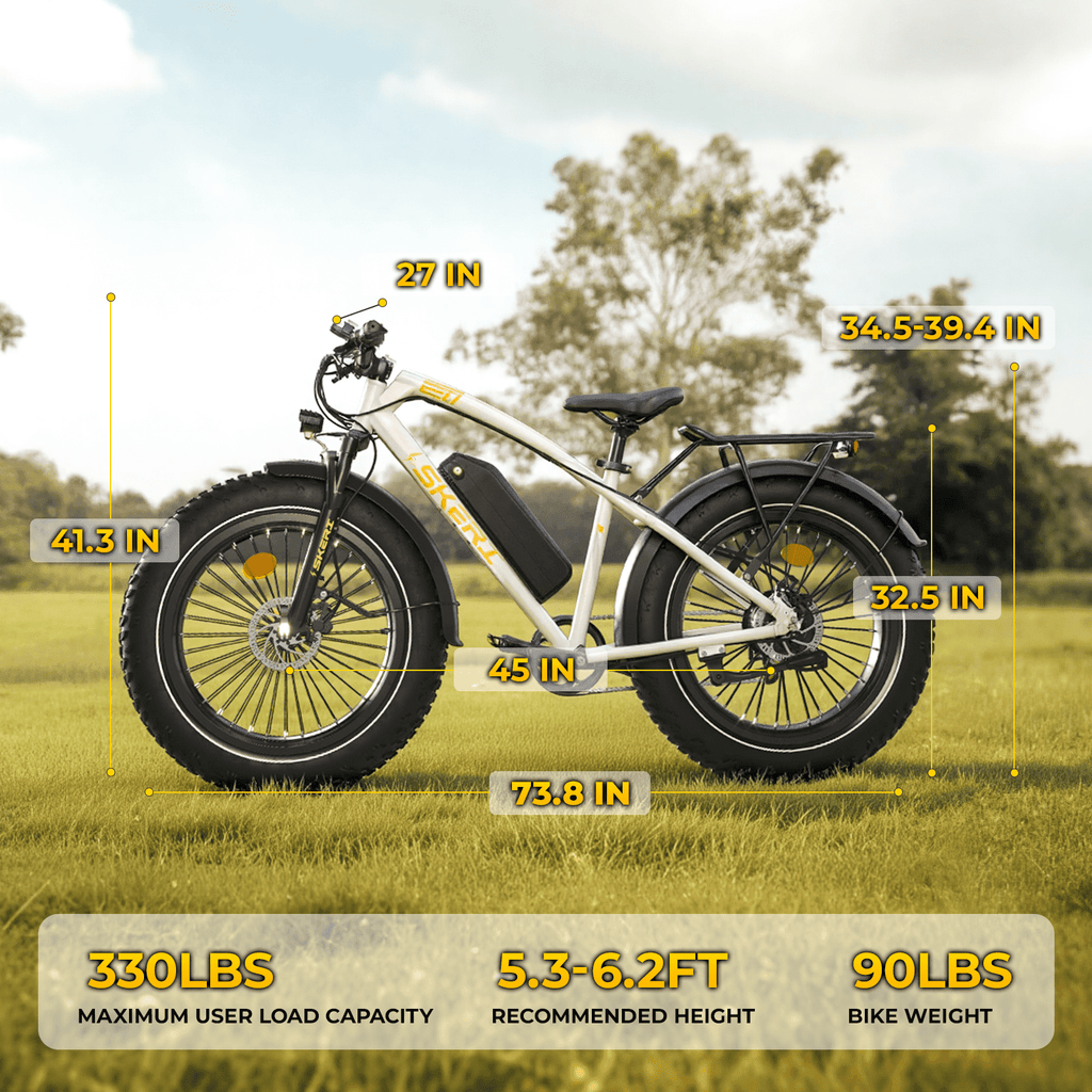 Skeri Electric Scooter, Electric Bike with Bright Front/Rear Lights, 500W (Peak 1000) Motor, 48V 15.6Ah 25MPH 60 Miles