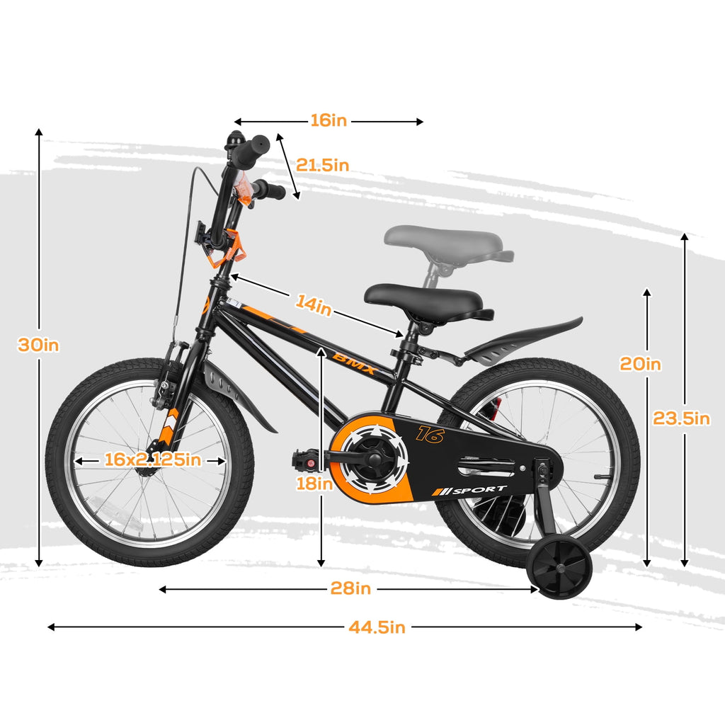 Anlibatt Kids Bike Boy Bicycle 16 inch for Children Age 4-6 Years Old Height 38-48 in Toddler Cycling Dual Hand Brakes Blue Sport Bikes