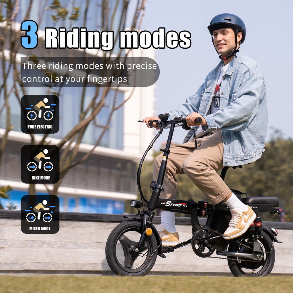 ASKGO F9 Adult Folding Electric Bike, 1200W 25 MPH 25 Miles, 48V 13Ah Removable Battery, Meets Daily Commuting,Going Out and Playing,Give the best gift,Folding Ebike for Adult with Two Seats，UL2849