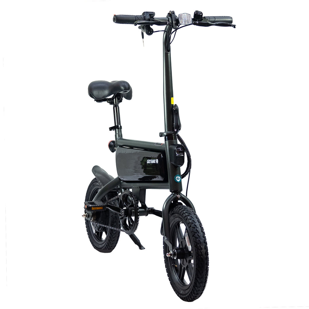GOTRAX S2 14 Folding Adult Electric Bike, 250W, 15.5 mph Max Speed LED Display, Black