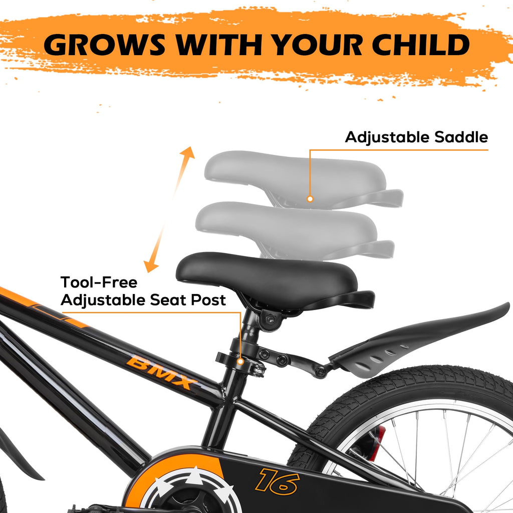 Anlibatt Kids Bike Boy Bicycle 16 inch for Children Age 4-6 Years Old Height 38-48 in Toddler Cycling Dual Hand Brakes Blue Sport Bikes