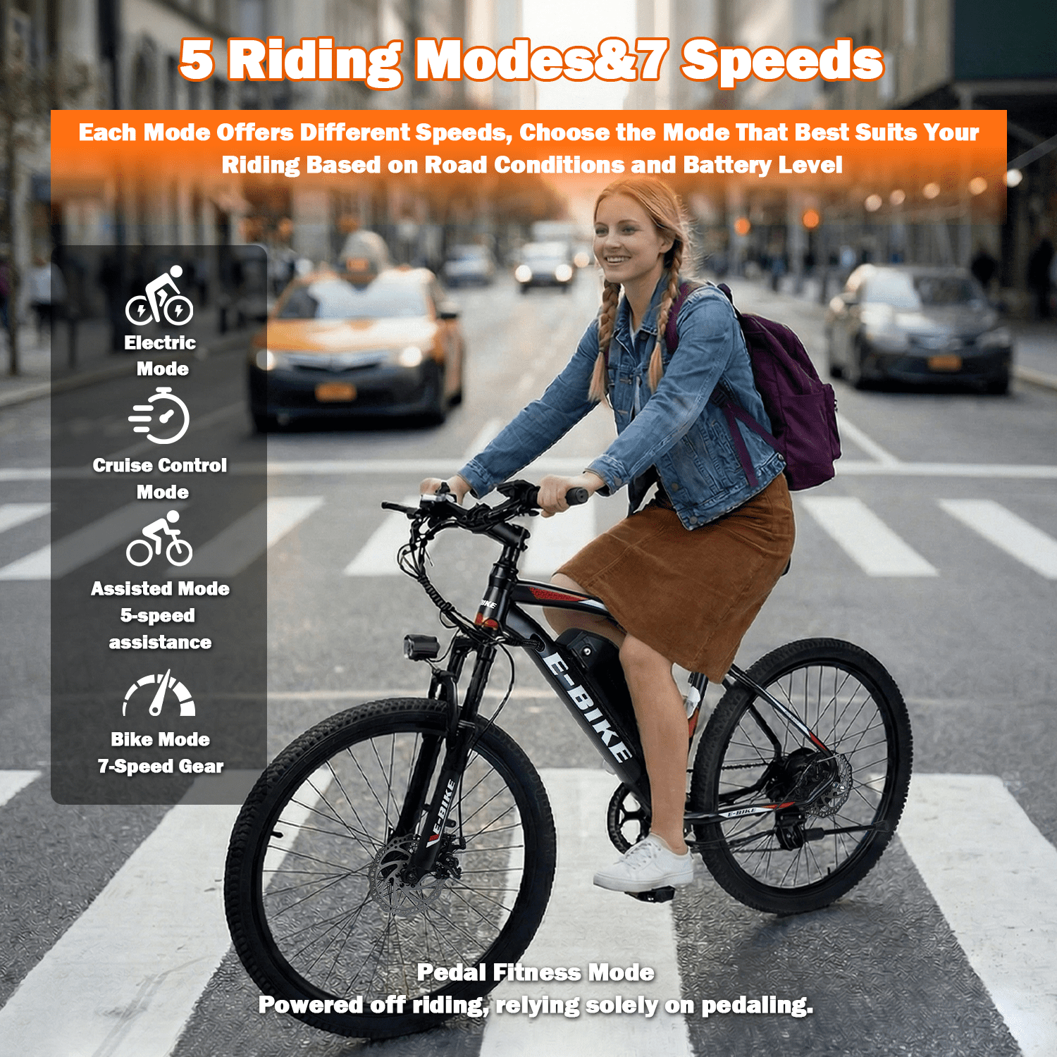 BroPath Electric Bike for Adults,26”Electric Mountain Bike,576WH Removable Battery& LCD Display, 25MPH,750W High Motor,Multi-Shock Absorption,7-Speed,Commuting E Bikes,UL2849