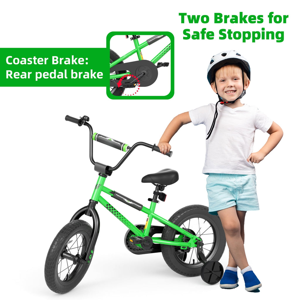 XJD BMX Style Kids Bike for 2-8 Years Old Boys Girls Toddlers 12 14 16 Inches Bicycle with Training Wheels Coaster Brake