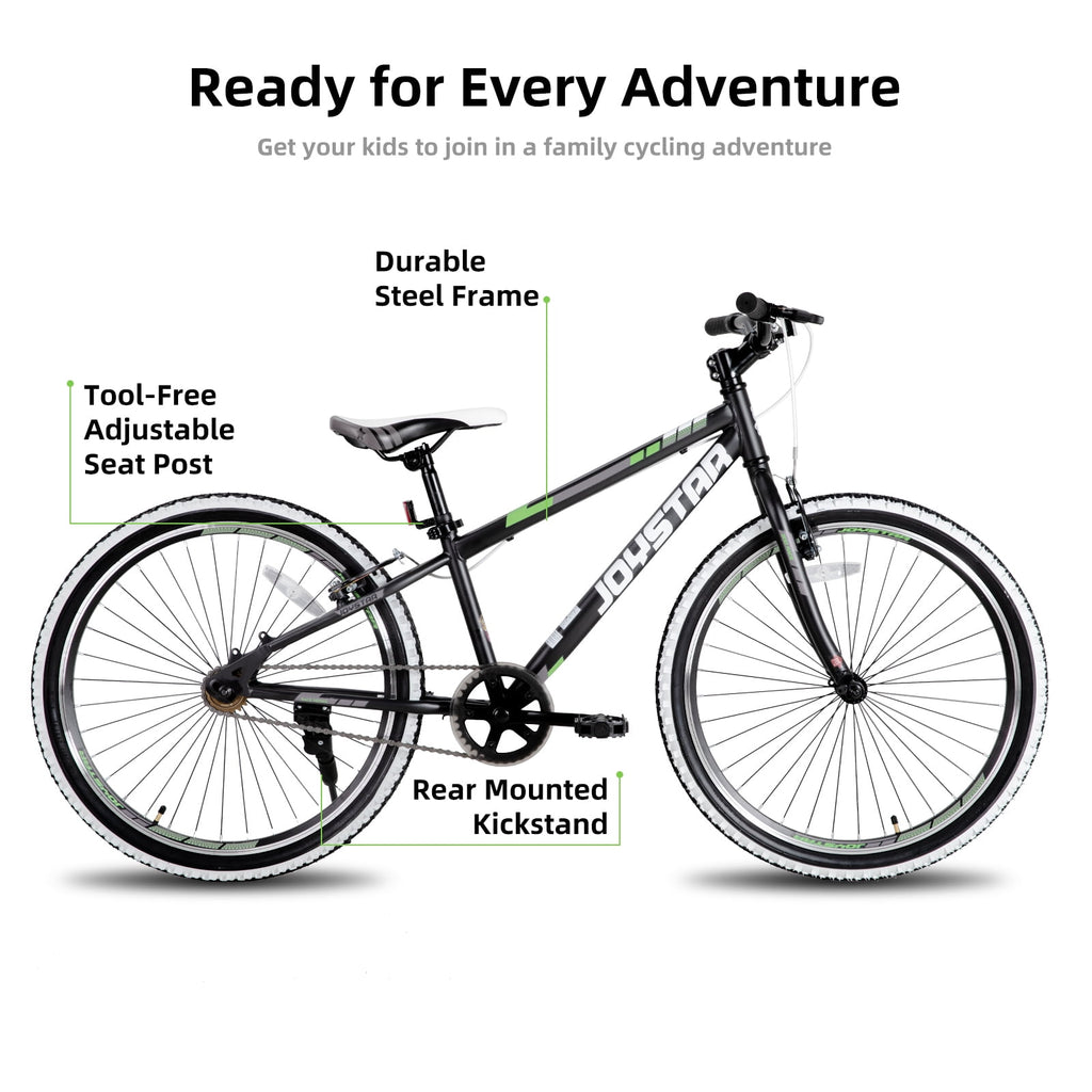JOYSTAR Lubbock 20 24 Inch Kids Bike for Boys & Girls Ages 7-12 Years Hardtail Mountain Bike for Kids with 1-Speed/7-Speed Drivetrain, White Wall Knobby Tires, Kids' Bicycle