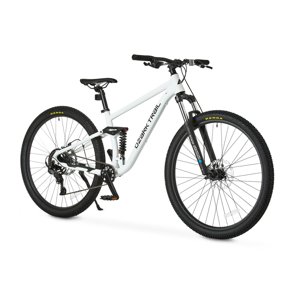 Ozark Trail 29 FS.2 Slalom Full Suspension Mountain Bike, 29 Wheels, Medium Frame, Fits Riders 5'6 - 5'9, Off-White, Adult