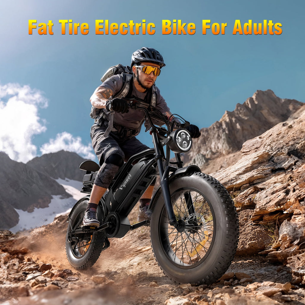 1500W Electric Bike, 20 Fat Tire E-Mountain Bikes, 48V 18Ah 32MPH Ebike for Adults Full Suspension UL2849, All-Terrain E-Bike, Orange