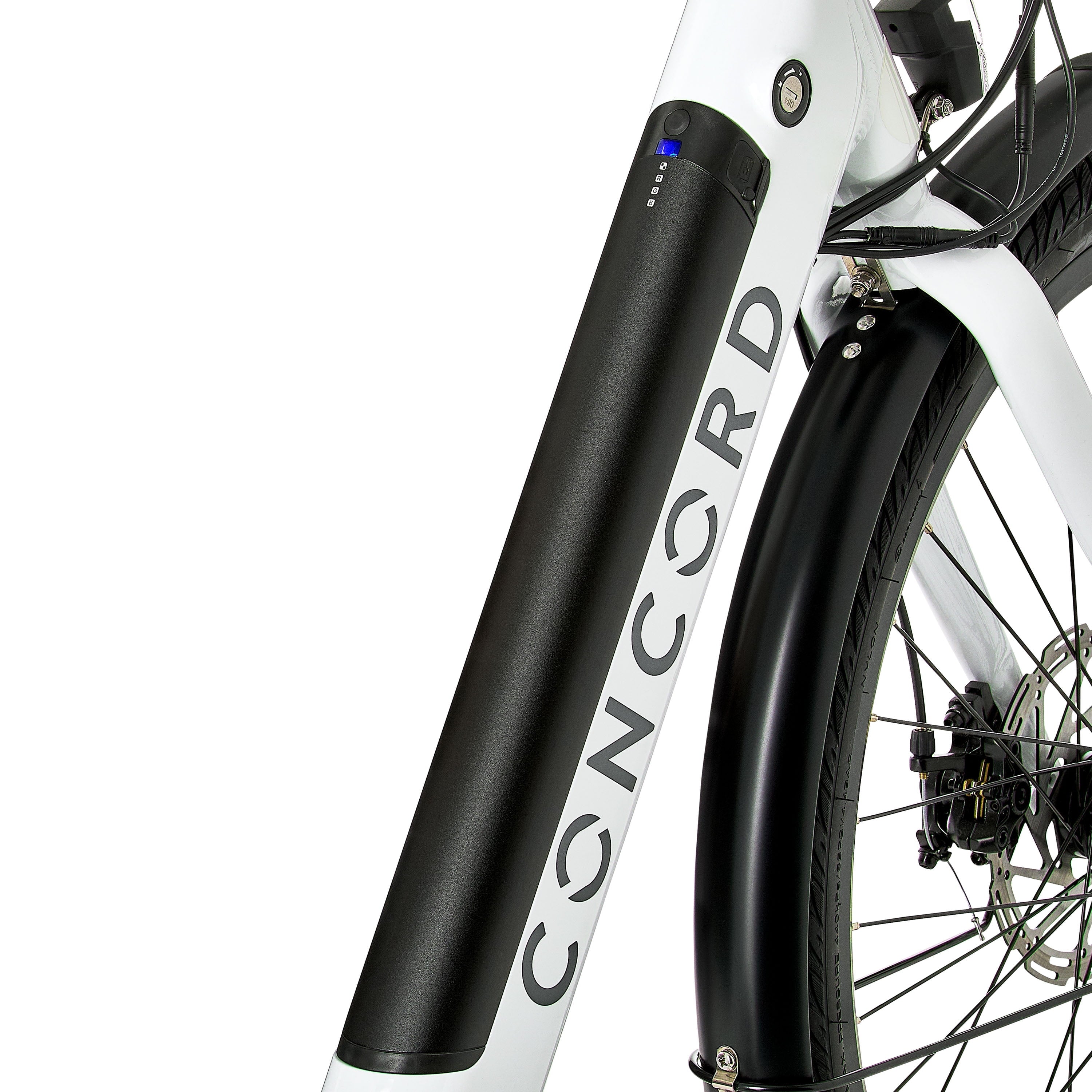 Concord 27.5 Step-Thru Electric Bike, 36V, Class 2, Aluminum, 49 Pounds, White, Unisex, Fits Riders 5'1 - 6'1