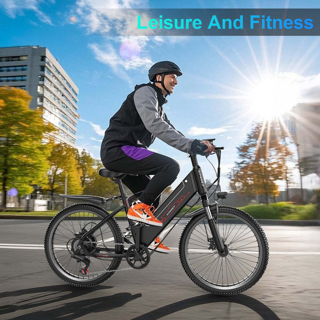 F26-1500W Off-Road Electric Bike, 26 Tire 55 Miles Electric Bike ,48V 10.5 Internal Battery, Top Speed 30MPH, Professional 7 Speed ，Adult electric bicycle，UL2849