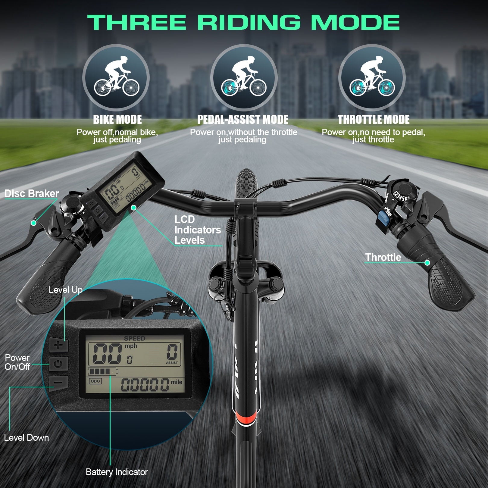 Vivi Electric Bike for Adults 26 Electric Cruiser Bike 48V 500W Step-Through Electric Bike 19.8MPH City Commuter Electric Bike with Cruise Control, UL2849 Certified