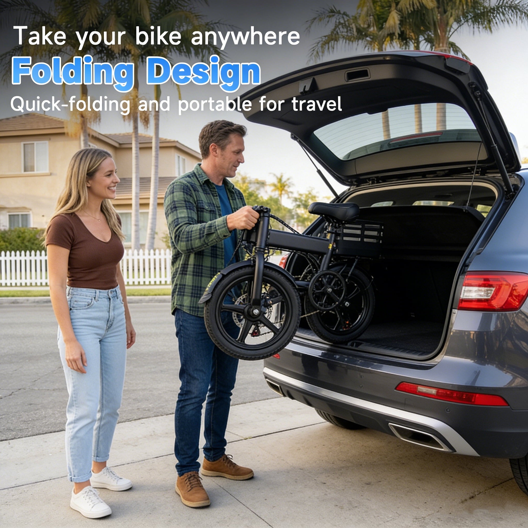 14 Folding Electric Bicycles with 500W Peak Motor,35 Miles 20MPH 432WH Integrated Battery ,Ebike for Adults with Basket,UL2849
