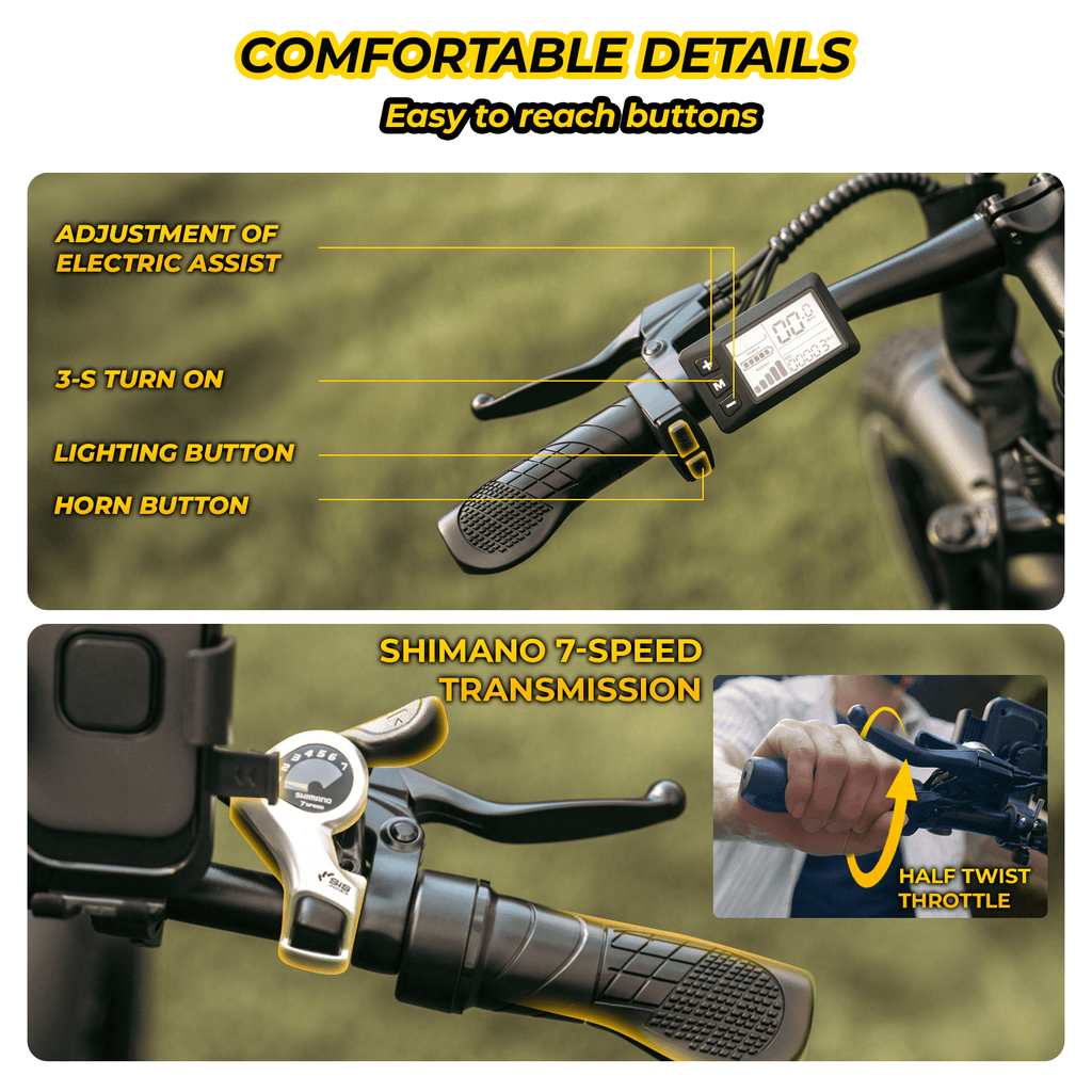 Skeri Electric Bike, 26x4.0 Fat Tire E Bike, 500W (Peak 1000) Motor, 48V 15.6Ah Removable Electric Bike for Adults, 60 Miles & 25 mph, Electric Bicycle with 7 Speed and Front Suspension