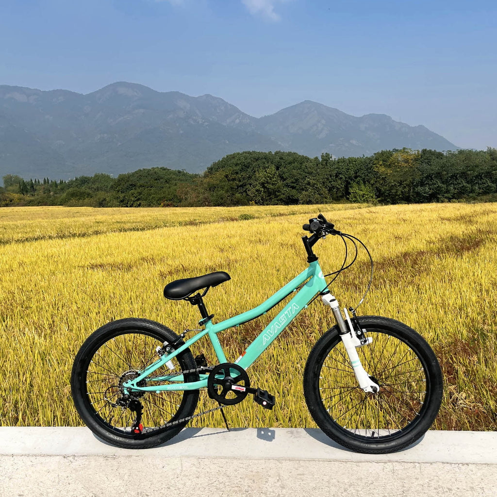 AVASTA 20'' Big Kids Mountain Bike for Age 6 7 8 9 10 11 12 Years Old Boys Girls Teen with Suspension Fork Front & Rear Dual Hand Brakes 6 Speeds Drivetrain, Cyan
