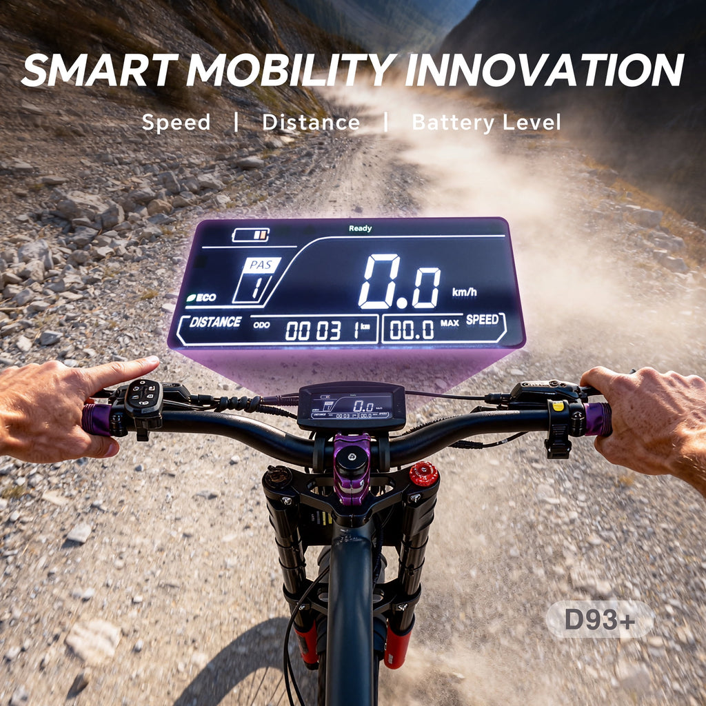 DRIFT.SLIDE D93 Pro Electric Bike for Adults, 1500W Peak Ebike, 20 Mountain Bike, 48V 20.8Ah Waterproof Removable Battery, 37 mph Max – Purple