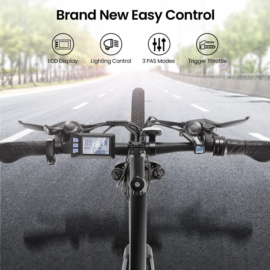 Gocio 26 Electric Bike, 350W Electric Bike for Adults 19.8MPH Electric Mountain Bike, LCD, Lockable Suspension Fork, 374.4Wh 36V Battery UL2849 Certified, 21-Speed E-Bikes Adult Electric Bicycle