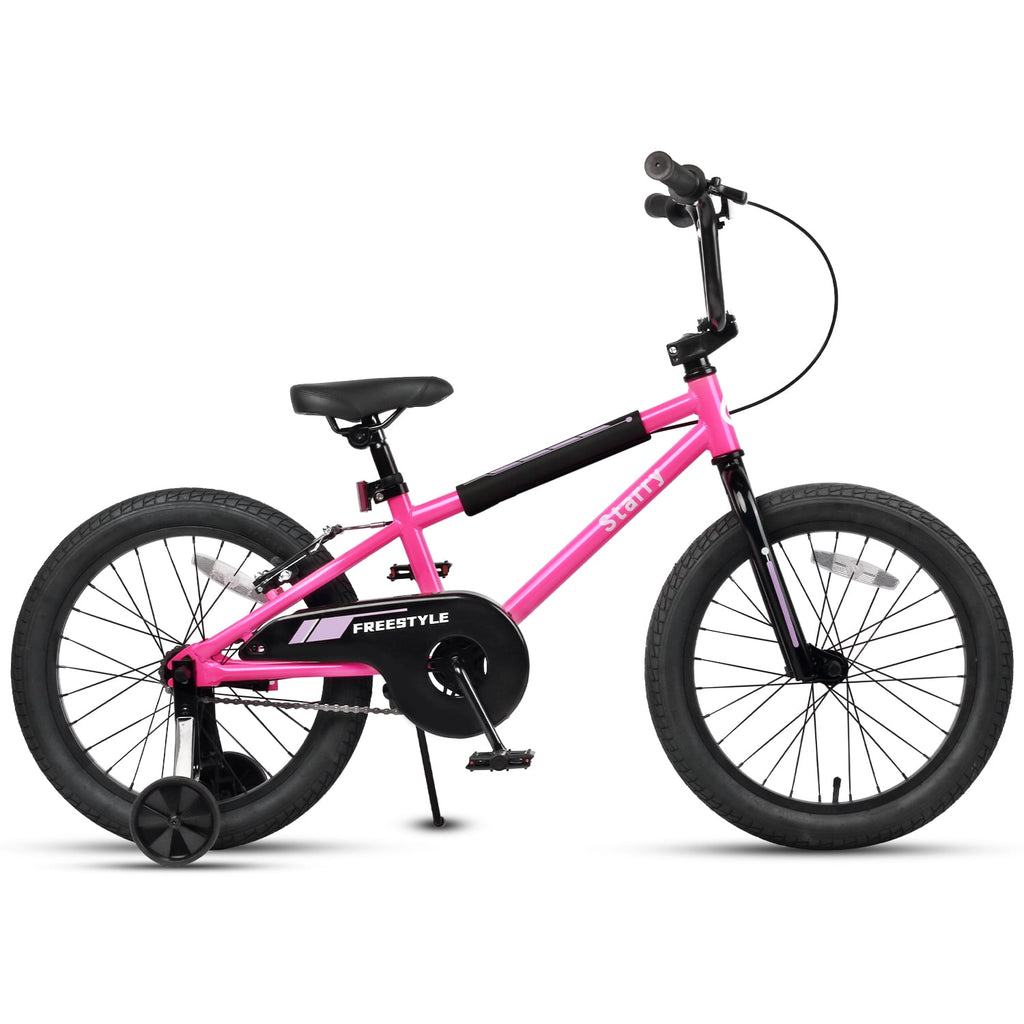Glerc 16 Inch Little Kids Bike for Over 4 Years Old Boys Girls Youth BMX Style Bicycle with Training Wheels Coaster & Rear V Brake, Black