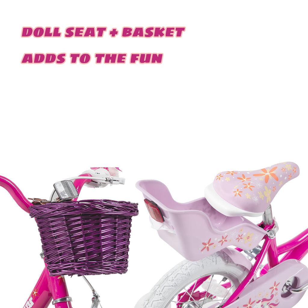 Joystar Unicorn 12inch Girls' Bike, Mint Purple